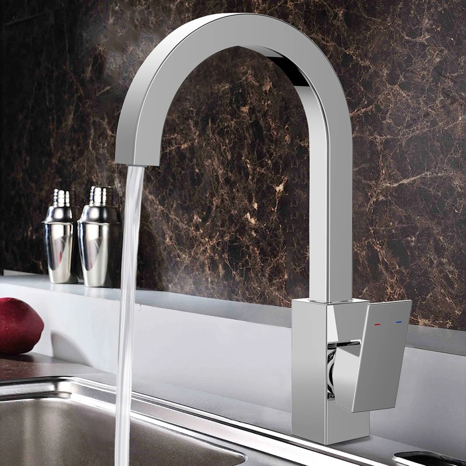 Cooke & Lewis Hannoki Chrome Effect Kitchen Side Lever Tap 9 Cooke & Lewis Hannoki Chrome Effect Kitchen Side Lever Tap - Image 7