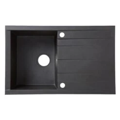 Cooke & Lewis Ising Black Resin 1 Bowl Sink & Drainer 500mm X 800mm