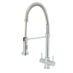 Cooke & Lewis Ithaca Chrome Effect Kitchen Twin Lever Tap