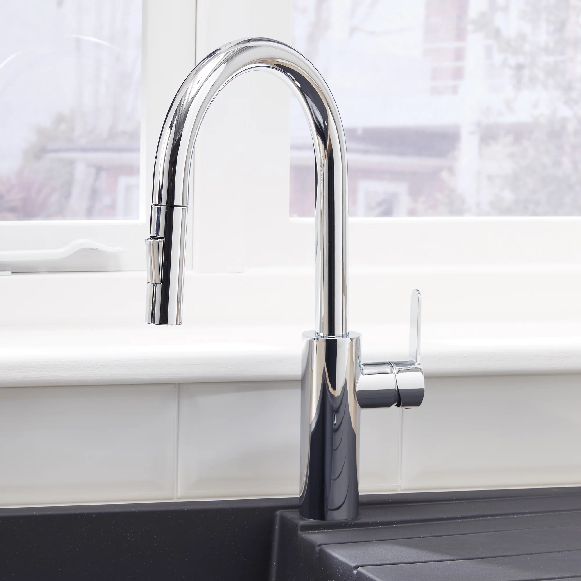 Cooke & Lewis Kareena Chrome Effect Kitchen Side Lever Pull Out Tap 13 Cooke & Lewis Kareena Chrome Effect Kitchen Side Lever Pull Out Tap - Image 11