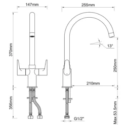 Cooke & Lewis Kigal Chrome Effect Kitchen Monobloc Tap -Prime Kitchen cooke lewis kigal chrome effect kitchen monobloc tap3663602930631 05bq