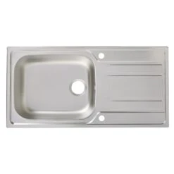 Cooke & Lewis Lyell Linen Inox Stainless Steel 1 Bowl Sink & Drainer 500mm X 1000mm
