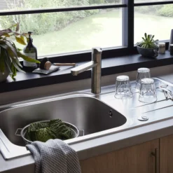 Cooke & Lewis Lyell Linen Inox Stainless Steel 1 Bowl Sink & Drainer 500mm X 1000mm -Prime Kitchen cooke lewis lyell linen inox stainless steel 1 bowl sink drainer 500mm x 1000mm3663602900771 30i