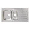 Cooke & Lewis Nakaya Linen Inox Stainless Steel 1.5 Bowl Sink & Drainer 500mm X 1000mm -Prime Kitchen cooke lewis nakaya linen inox stainless steel 1 5 bowl sink drainer 500mm x 1000mm3663602900726 01bq