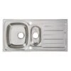 Cooke & Lewis Nakaya Polished Inox Stainless Steel 1.5 Bowl Sink & Drainer 500mm X 1000mm -Prime Kitchen cooke lewis nakaya polished inox stainless steel 1 5 bowl sink drainer 500mm x 1000mm3663602900696 01bq