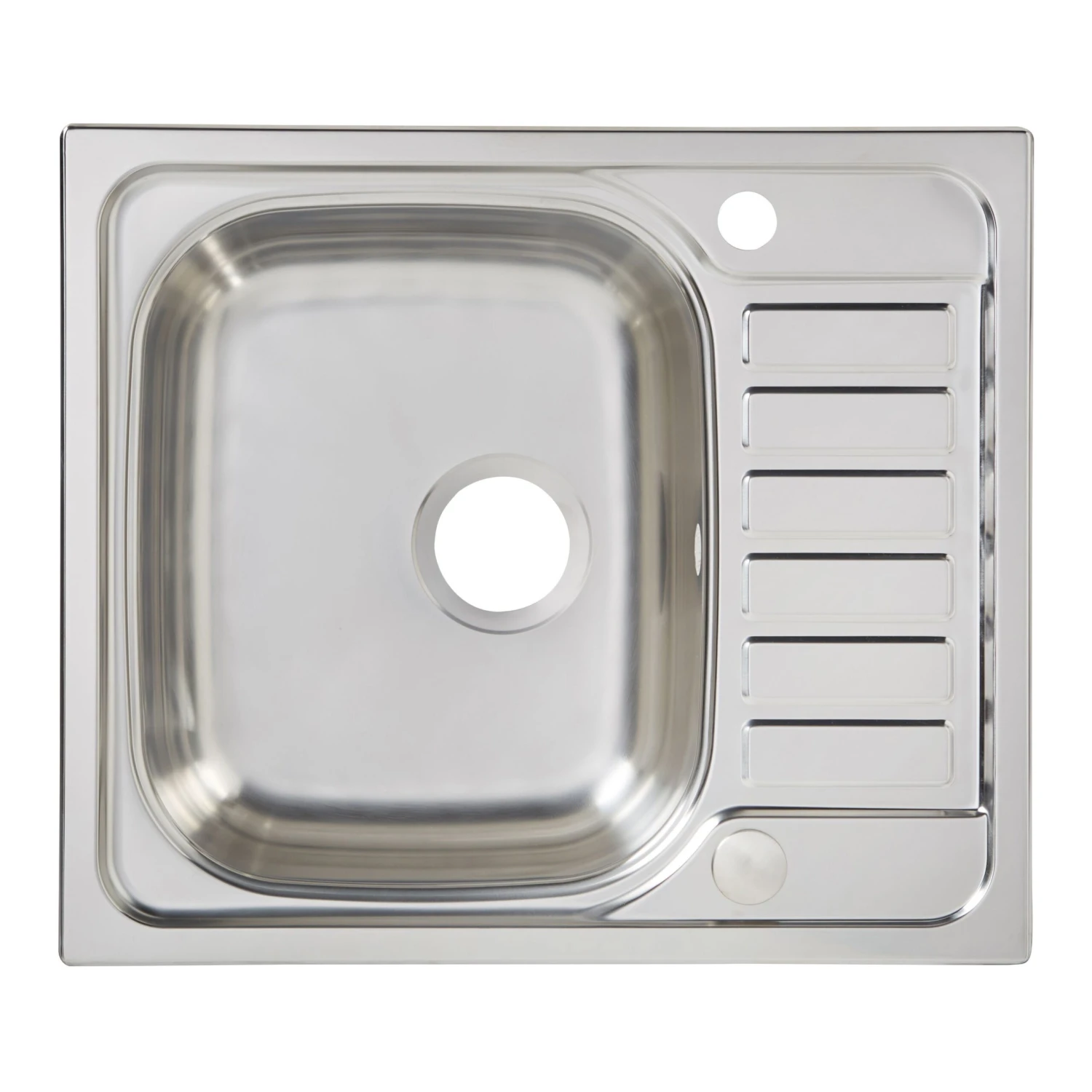 Cooke & Lewis Sagan Polished Inox Stainless Steel 1 Bowl Sink & Drainer 500mm X 580mm 3 Cooke & Lewis Sagan Polished Inox Stainless Steel 1 Bowl Sink & Drainer 500mm X 580mm