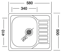 Cooke & Lewis Sagan Polished Inox Stainless Steel 1 Bowl Sink & Drainer 500mm X 580mm 11 Cooke & Lewis Sagan Polished Inox Stainless Steel 1 Bowl Sink & Drainer 500mm X 580mm -Prime Kitchen cooke lewis sagan polished inox stainless steel 1 bowl sink drainer 500mm x 580mm3663602901112 03bq
