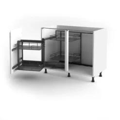 Corner Cabinet Orion Grey Soft-close LH Pull-out Storage, (H)613mm (W)1000mm -Prime Kitchen corner cabinet orion grey soft close lh pull out storage h 613mm w 1000mm8010880013030 21c