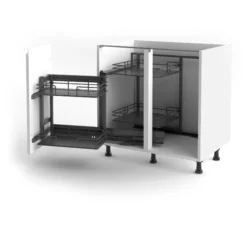 Corner Cabinet Orion Grey Soft-close LH Pull-out Storage, (H)613mm (W)800mm -Prime Kitchen corner cabinet orion grey soft close lh pull out storage h 613mm w 800mm8010880013016 21c