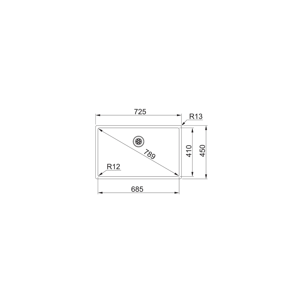 Franke Bari Stainless Steel 1 Bowl Sink & Drainer (W)450mm X (L)725mm 4 Franke Bari Stainless Steel 1 Bowl Sink & Drainer (W)450mm X (L)725mm - Image 2