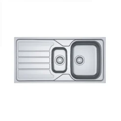 Franke Flash Stainless Steel 1.5 Bowl Sink & Drainer (W)500mm X (L)1000mm