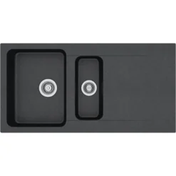 Franke Orion Black 1.5 Bowl Sink & Drainer (W)510mm X (L)1000mm