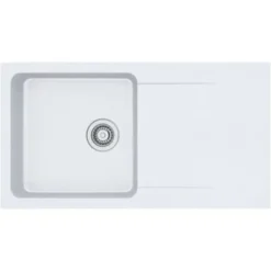 Franke Orion White 1 Bowl Sink & Drainer (W)510mm X (L)940mm
