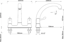 Galleny Chrome Effect Kitchen Deck Tap -Prime Kitchen galleny chrome effect kitchen deck tap3663602930686 04bq