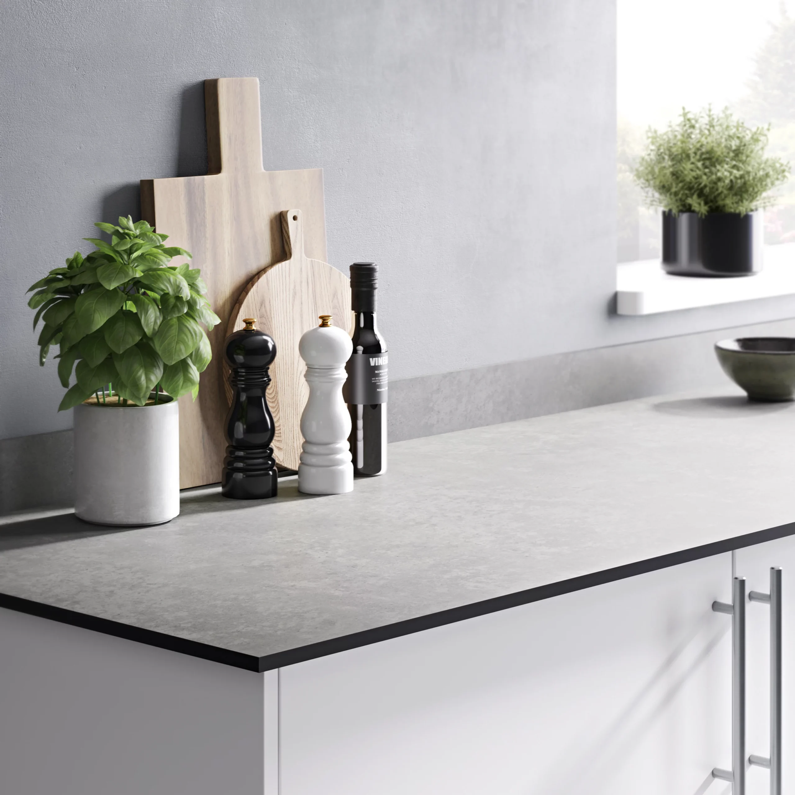 GoodHome 12mm Nepeta Matt Ceramic / Mineral Paper & Resin Square Edge Kitchen Worktop, (L)3000mm 6 GoodHome 12mm Nepeta Matt Ceramic / Mineral Paper & Resin Square Edge Kitchen Worktop, (L)3000mm - Image 4