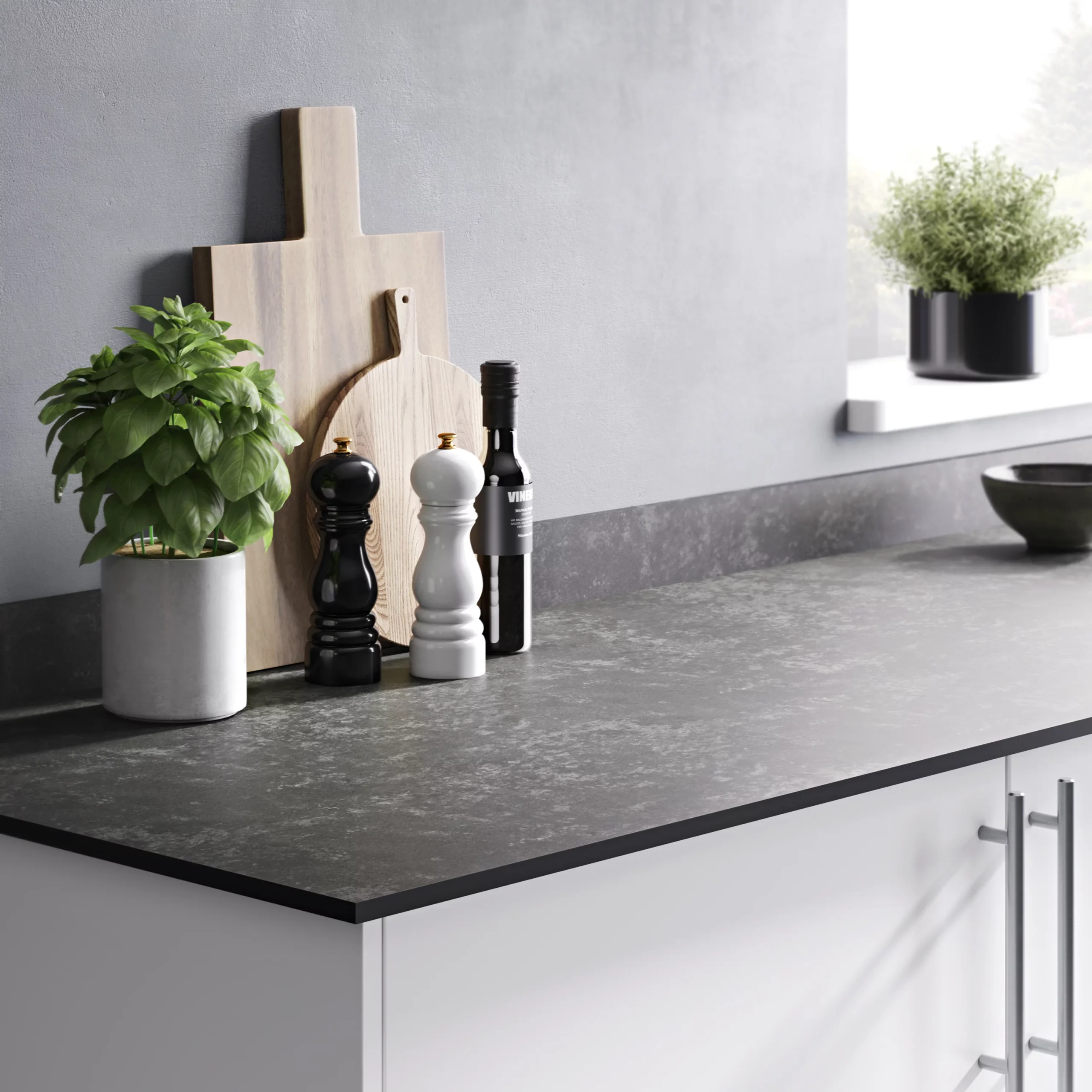 GoodHome 12mm Nepeta Matt Ceramic / Mineral Paper & Resin Square Edge Kitchen Worktop, (L)3000mm 8 GoodHome 12mm Nepeta Matt Ceramic / Mineral Paper & Resin Square Edge Kitchen Worktop, (L)3000mm - Image 6
