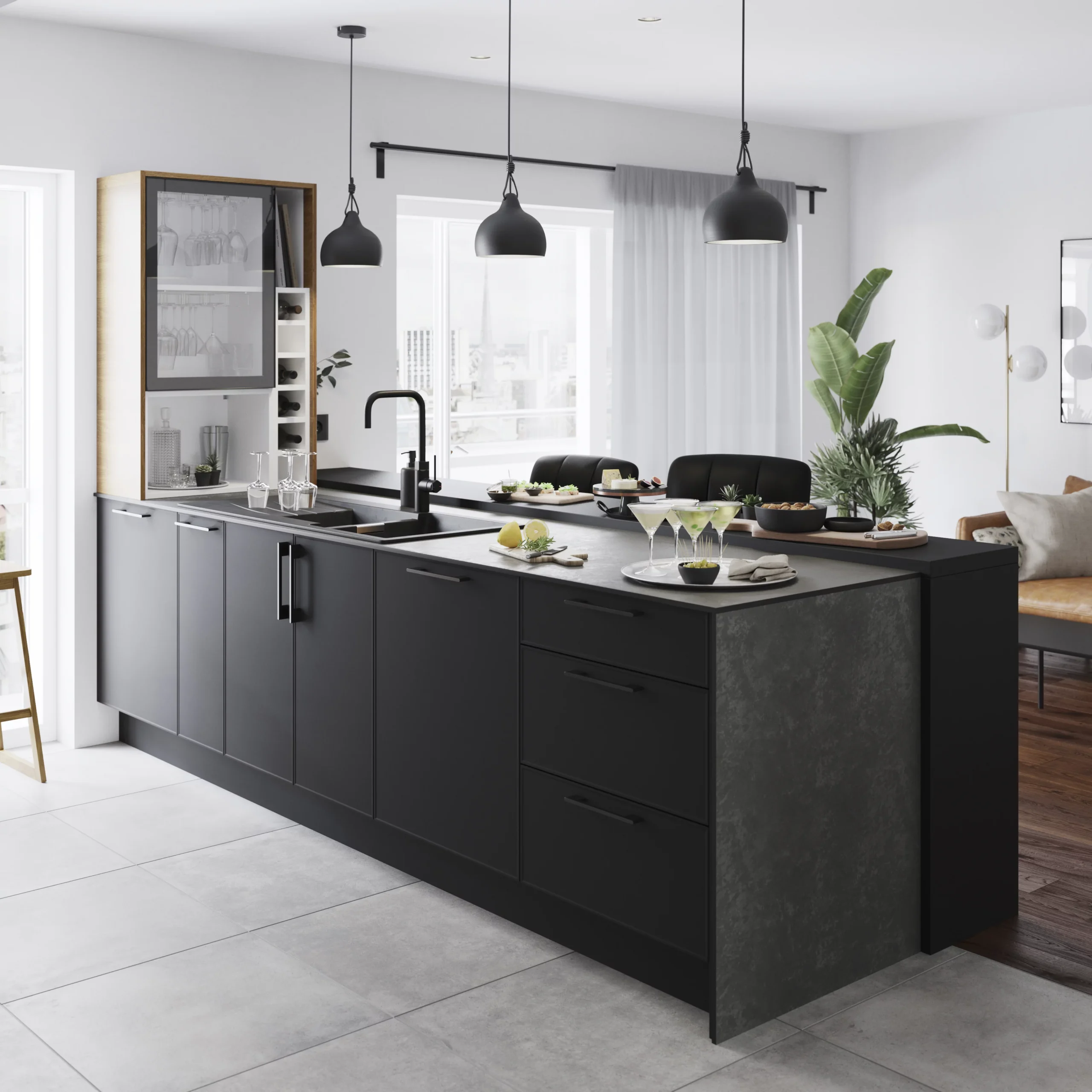 GoodHome 12mm Nepeta Matt Ceramic / Mineral Paper & Resin Square Edge Kitchen Worktop, (L)3000mm 9 GoodHome 12mm Nepeta Matt Ceramic / Mineral Paper & Resin Square Edge Kitchen Worktop, (L)3000mm - Image 7
