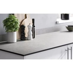 GoodHome 12mm Nepeta Matt Grey Paper & Resin Square Edge Kitchen Worktop, (L)2000mm -Prime Kitchen goodhome 12mm nepeta matt grey paper resin square edge kitchen worktop l 2000mm3663602636892 01i bq