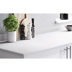 GoodHome 12mm Nepeta Matt White Stone Effect Paper & Resin Square Edge Kitchen Breakfast Bar, (L)2000mm -Prime Kitchen goodhome 12mm nepeta matt white stone effect paper resin square edge kitchen breakfast bar l 2000mm3663602636908 02i bq