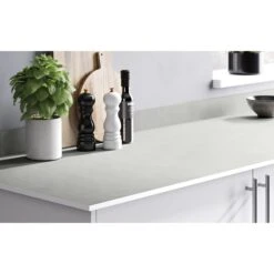 GoodHome 12mm Nepeta Matt White Stone Effect Paper & Resin Square Edge Kitchen Breakfast Bar, (L)2000mm -Prime Kitchen goodhome 12mm nepeta matt white stone effect paper resin square edge kitchen breakfast bar l 2000mm3663602636908 04i bq