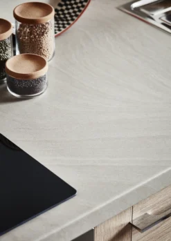 GoodHome 12mm Nepeta Matt White Stone Effect Paper & Resin Square Edge Kitchen Worktop, (L)3000mm -Prime Kitchen goodhome 12mm nepeta matt white stone effect paper resin square edge kitchen worktop l 3000mm3663602635901 11i