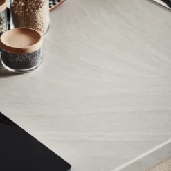 GoodHome 12mm Nepeta Matt White Stone Effect Paper & Resin Square Edge Kitchen Worktop, (L)3000mm -Prime Kitchen goodhome 12mm nepeta matt white stone effect paper resin square edge kitchen worktop l 3000mm3663602635901 31i