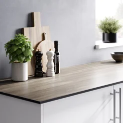 GoodHome 12mm Nepeta Matt Wood Effect Paper & Resin Square Edge Kitchen Breakfast Bar, (L)2000mm -Prime Kitchen goodhome 12mm nepeta matt wood effect paper resin square edge kitchen breakfast bar l 2000mm3663602636915 03i bq