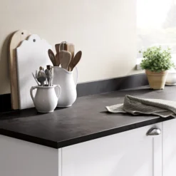 GoodHome 22mm Algiata Matt Grey Slate Effect Laminate & Particle Board Post-formed Kitchen Breakfast Bar, (L)2000mm -Prime Kitchen goodhome 22mm algiata matt grey slate effect laminate particle board post formed kitchen breakfast bar l 2000mm3663602635109 21i BQ