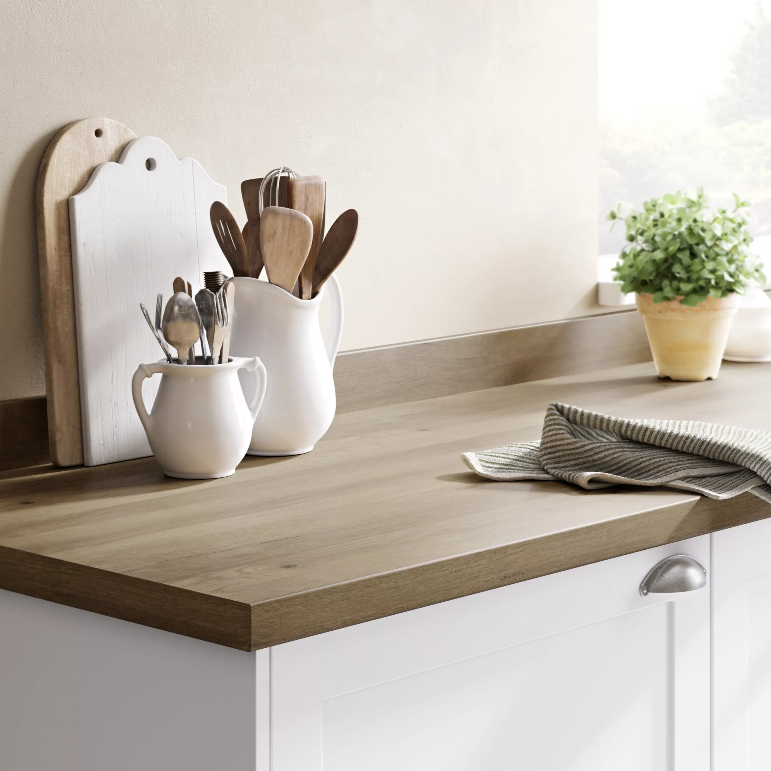 GoodHome 38mm Kabsa Matt Rustic Wood Effect Laminate & Particle Board Post-formed Kitchen Breakfast Bar, (L)2000mm 6 GoodHome 38mm Kabsa Matt Rustic Wood Effect Laminate & Particle Board Post-formed Kitchen Breakfast Bar, (L)2000mm - Image 4