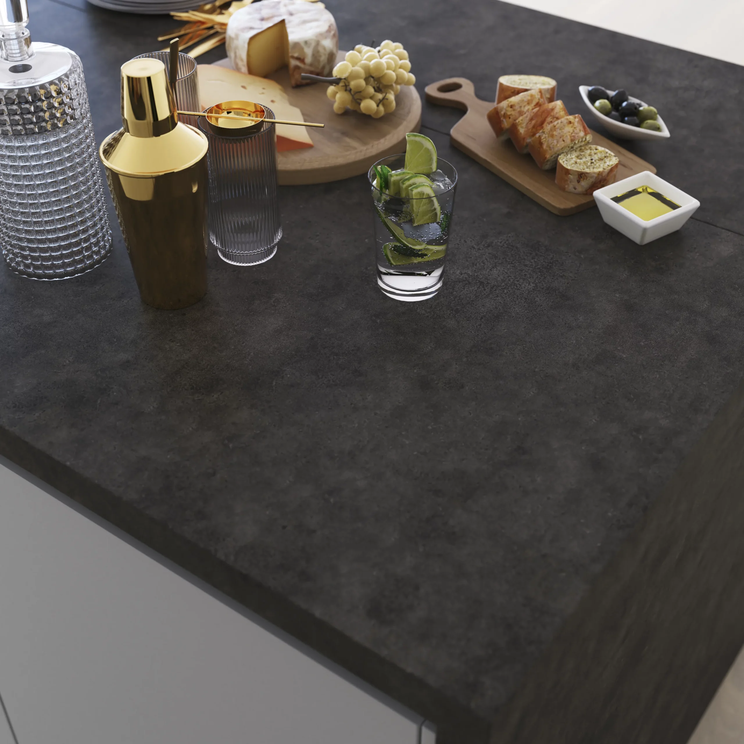 GoodHome 38mm Kala Matt Concrete Effect Chipboard & Laminate Square Edge Kitchen Worktop, (L)3000mm 5 GoodHome 38mm Kala Matt Concrete Effect Chipboard & Laminate Square Edge Kitchen Worktop, (L)3000mm - Image 3