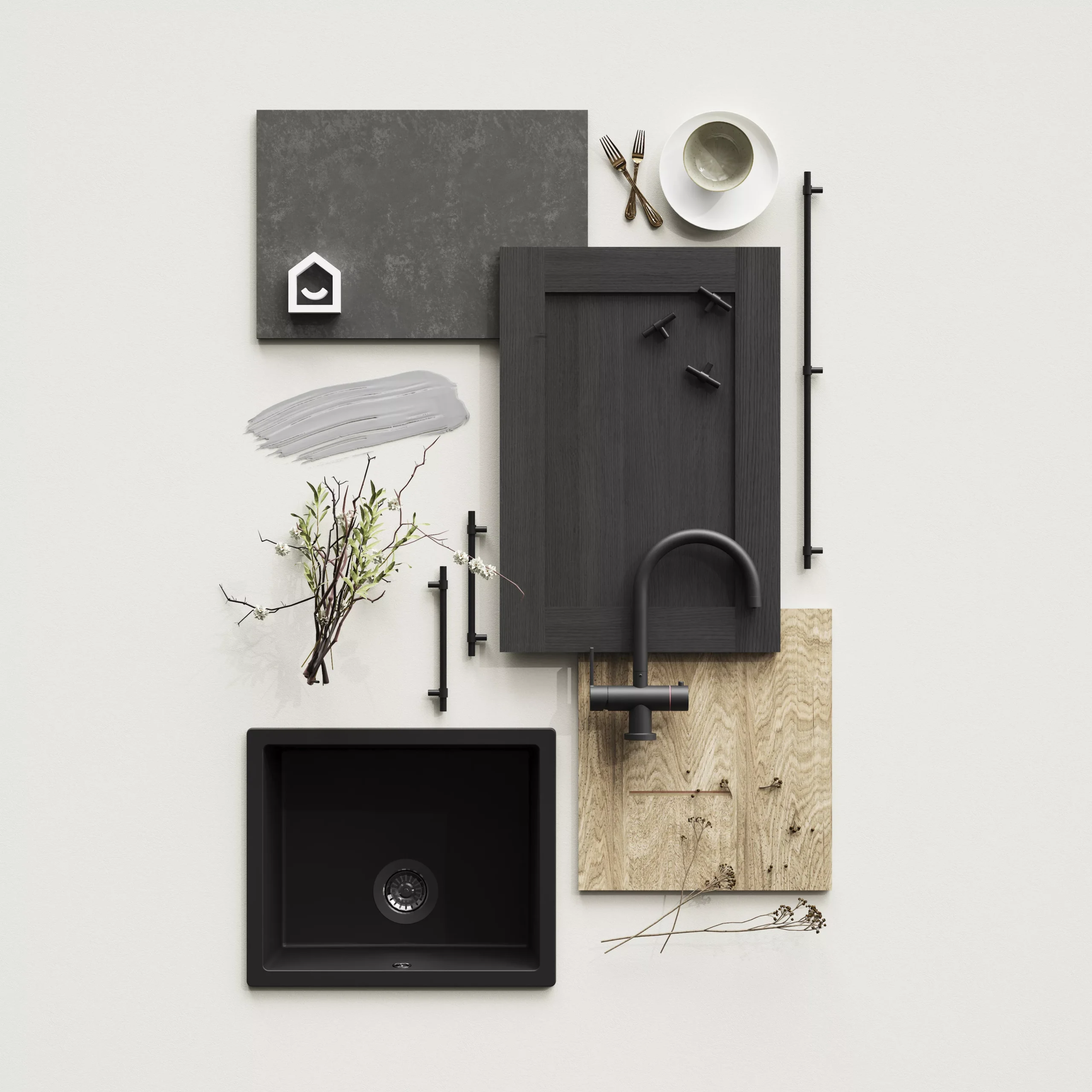 GoodHome 38mm Kala Matt Concrete Effect Chipboard & Laminate Square Edge Kitchen Worktop, (L)3000mm 7 GoodHome 38mm Kala Matt Concrete Effect Chipboard & Laminate Square Edge Kitchen Worktop, (L)3000mm - Image 5