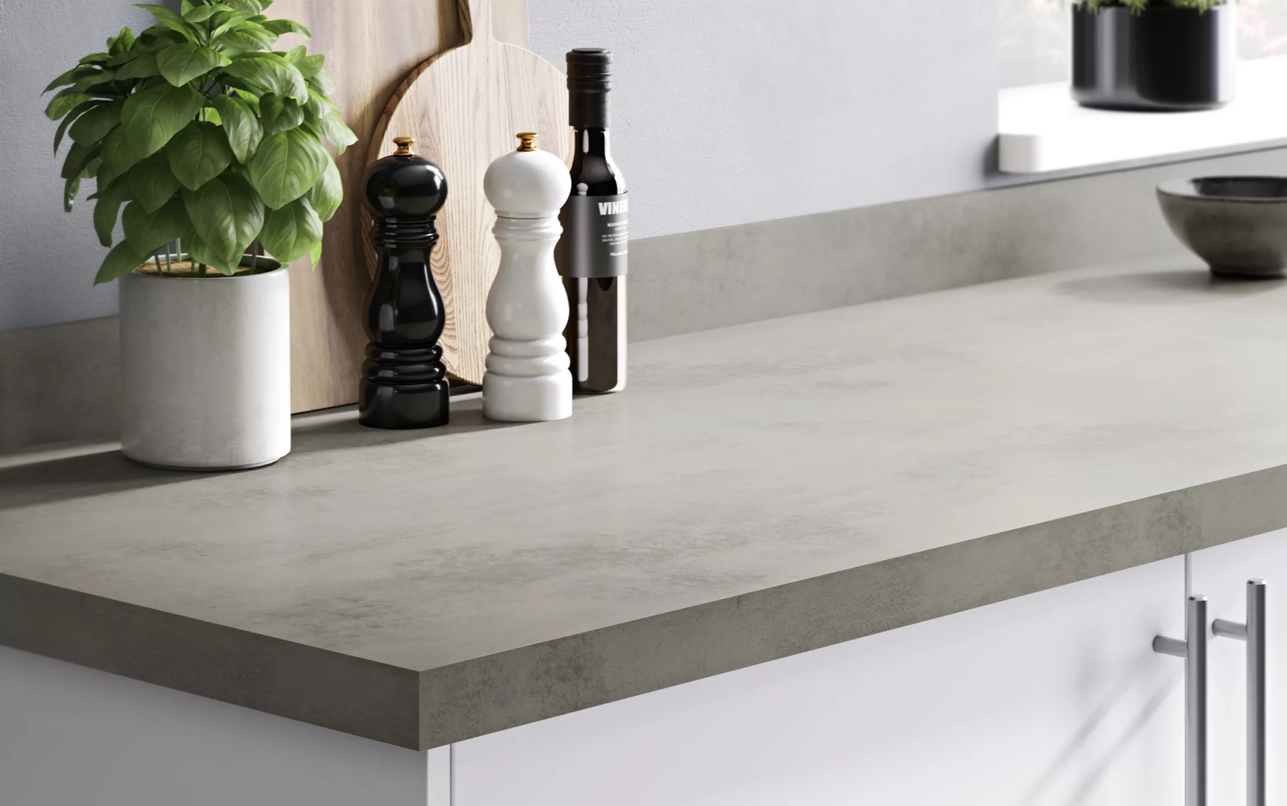 GoodHome 38mm Kala Matt Grey Concrete Effect Laminate & Particle Board Square Edge Kitchen Worktop, (L)3000mm 14 GoodHome 38mm Kala Matt Grey Concrete Effect Laminate & Particle Board Square Edge Kitchen Worktop, (L)3000mm - Image 12