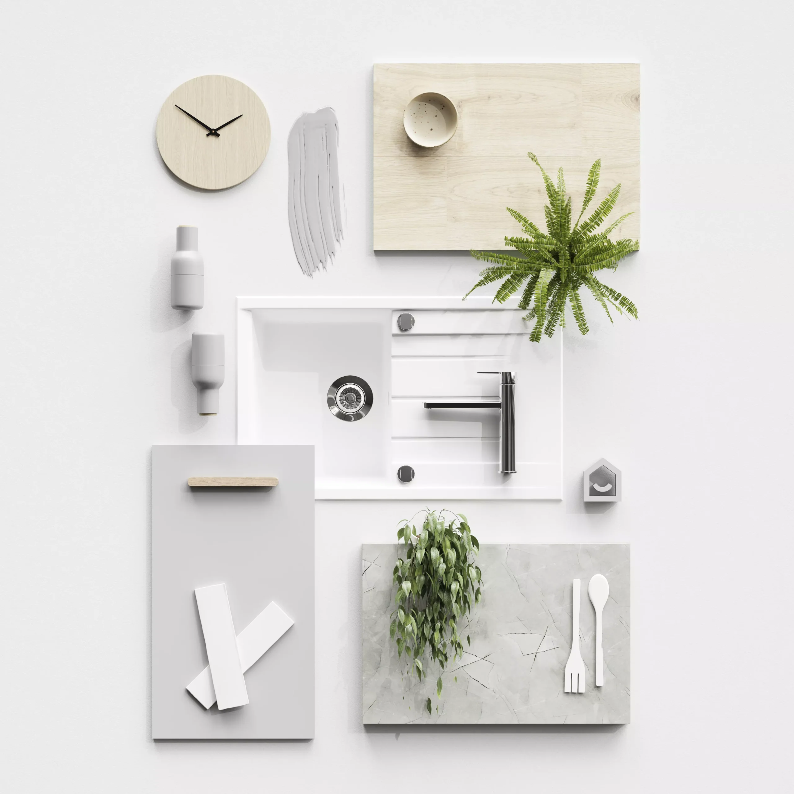 GoodHome 38mm Kala Matt White Marble Effect Chipboard & Laminate Square Edge Kitchen Worktop, (L)3000mm 9 GoodHome 38mm Kala Matt White Marble Effect Chipboard & Laminate Square Edge Kitchen Worktop, (L)3000mm - Image 7