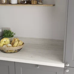 GoodHome 38mm Kala Matt White Oak Effect Laminate & Particle Board Square Edge Kitchen Worktop, (L)3000mm -Prime Kitchen goodhome 38mm kala matt white oak effect laminate particle board square edge kitchen worktop l 3000mm5059340482972 01i