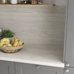 GoodHome 38mm Kala Matt White Oak Effect Laminate & Particle Board Square Edge Kitchen Worktop, (L)3000mm -Prime Kitchen goodhome 38mm kala matt white oak effect laminate particle board square edge kitchen worktop l 3000mm5059340482972 02i