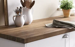 GoodHome 40mm Hinita Stained Dark Wood Effect Solid Oak Square Edge Kitchen Island Worktop, (L)1800mm -Prime Kitchen goodhome 40mm hinita stained dark wood effect solid oak square edge kitchen island worktop l 1800mm3663602636113 22i