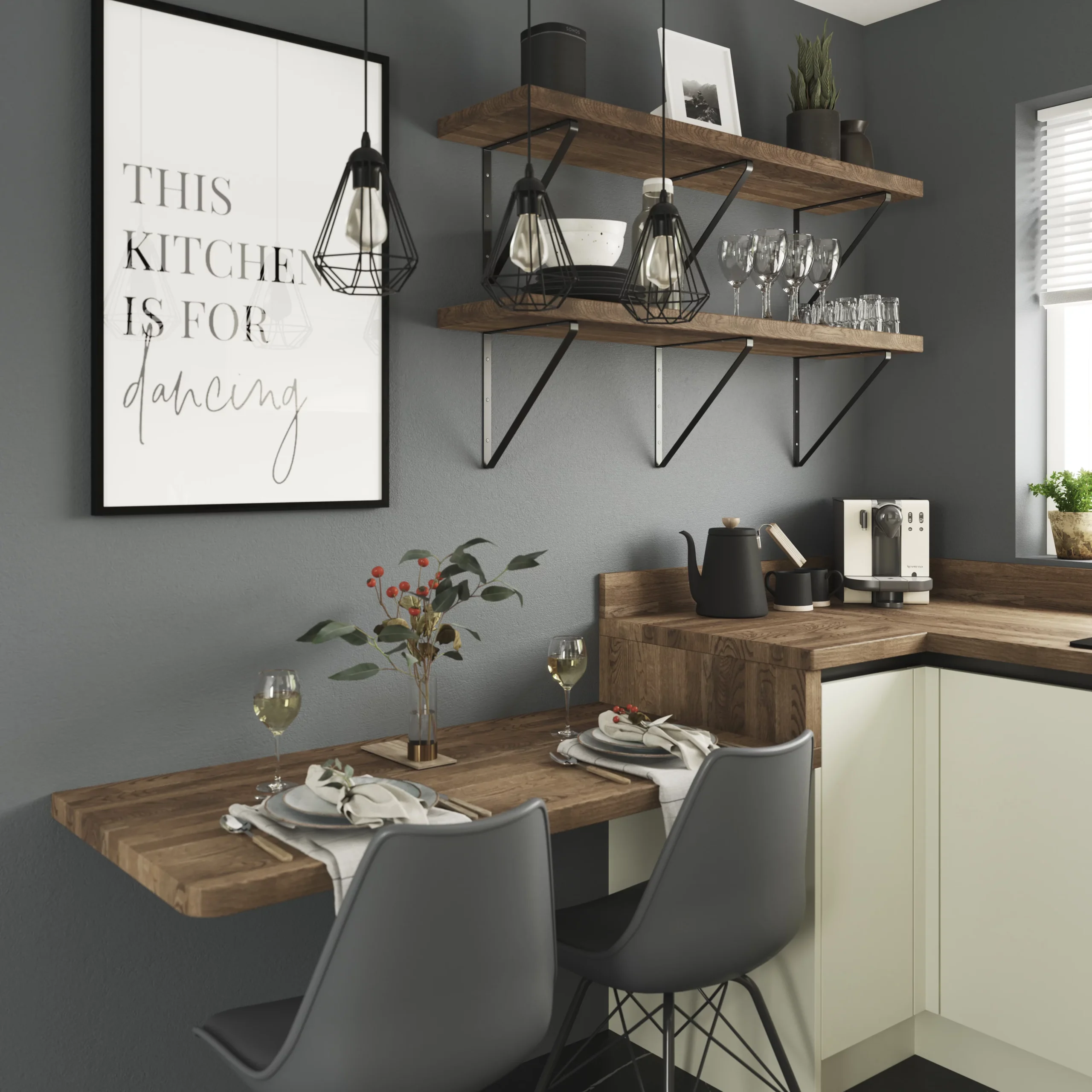 GoodHome 40mm Hinita Stained Dark Wood Effect Solid Oak Square Edge Kitchen Worktop, (L)3000mm 5 GoodHome 40mm Hinita Stained Dark Wood Effect Solid Oak Square Edge Kitchen Worktop, (L)3000mm - Image 3