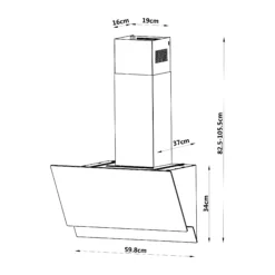 GoodHome AirSensor GHAG60ASBL Black Steel & Glass Angled Cooker Hood (W)59.8cm - Black 20 GoodHome AirSensor GHAG60ASBL Black Steel & Glass Angled Cooker Hood (W)59.8cm - Black -Prime Kitchen goodhome airsensor ghag60asbl black steel glass angled cooker hood w 59 8cm black5059340445984 01t
