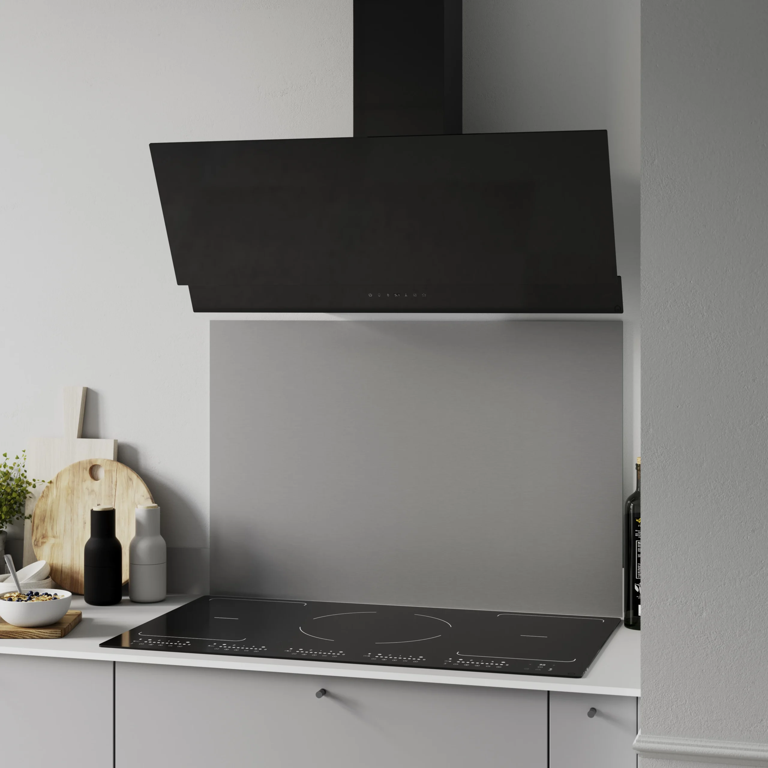 GoodHome AirSensor GHAG90ASBL Black Steel & Glass Angled Cooker Hood (W)89.8cm - Black 10 GoodHome AirSensor GHAG90ASBL Black Steel & Glass Angled Cooker Hood (W)89.8cm - Black - Image 8