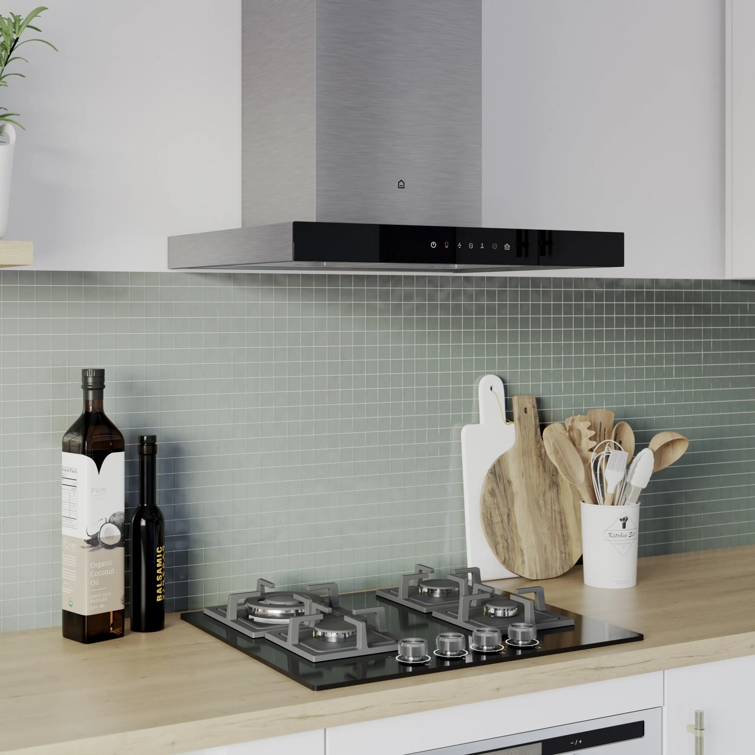 GoodHome AirSensor GHBH60ASBL Glass Box Cooker Hood (W)60cm 10 GoodHome AirSensor GHBH60ASBL Glass Box Cooker Hood (W)60cm - Image 8