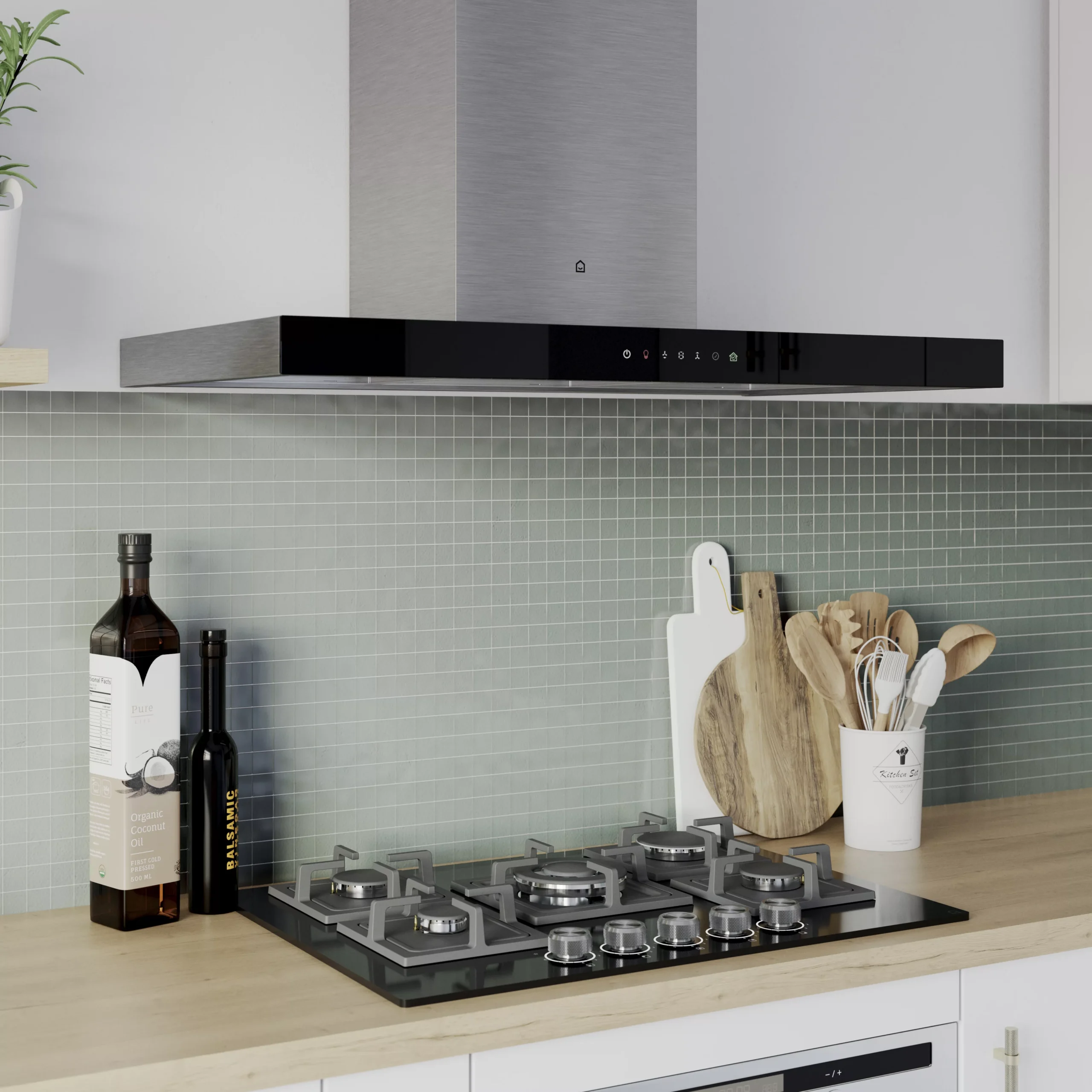 GoodHome AirSensor GHBH90ASBL Glass Box Cooker Hood (W)90cm 10 GoodHome AirSensor GHBH90ASBL Glass Box Cooker Hood (W)90cm - Image 8