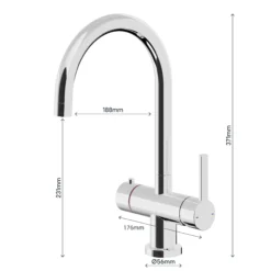 GoodHome Aji Chrome-plated Boiling Water Tap -Prime Kitchen goodhome aji chrome plated boiling water tap5059340452456 02t 1