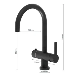 GoodHome Aji Matt Black Boiling Water Tap 37 GoodHome Aji Matt Black Boiling Water Tap -Prime Kitchen goodhome aji matt black boiling water tap5059340452470 02t 1