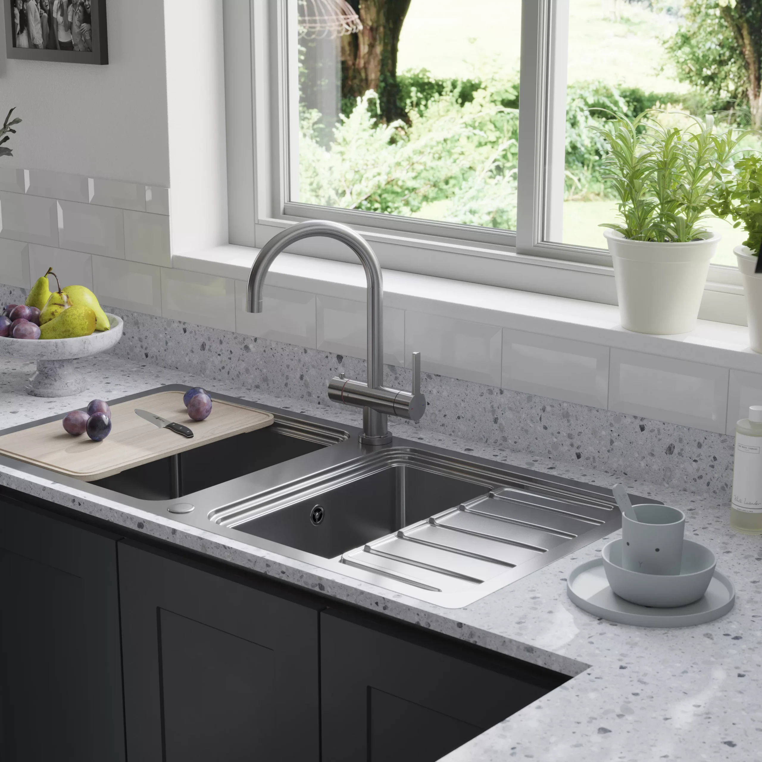 GoodHome Aji Matt Stainless Steel Effect Boiling Water Tap 9 GoodHome Aji Matt Stainless Steel Effect Boiling Water Tap - Image 7