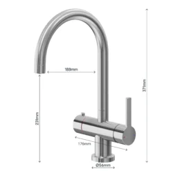 GoodHome Aji Matt Stainless Steel Effect Boiling Water Tap 31 GoodHome Aji Matt Stainless Steel Effect Boiling Water Tap -Prime Kitchen goodhome aji matt stainless steel effect boiling water tap5059340452463 02t 1