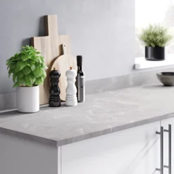 GoodHome Algiata Grey Marble Effect Laminate Upstand (L)3000mm -Prime Kitchen goodhome algiata grey marble effect laminate upstand l 3000mm3663602482666 21i