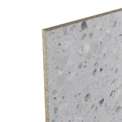 GoodHome Algiata Polished Grey Terrazzo Effect Laminated Chipboard Back Panel, (H)8mm (W)600mm (T)8mm -Prime Kitchen goodhome algiata polished grey terrazzo effect laminated chipboard back panel h 8mm w 600mm t 8mm3663602482598 01c