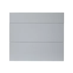 GoodHome Alisma High Gloss Grey Slab Drawer Front (W)800mm, Pack Of 3