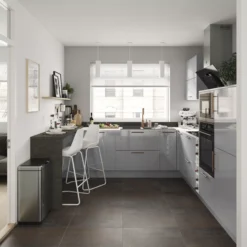 GoodHome Alisma High Gloss Grey Slab Tall Appliance Cabinet Door (W)600mm (H)867mm (T)18mm -Prime Kitchen goodhome alisma high gloss grey slab tall appliance cabinet door w 600mm h 867mm t 18mm3663602652960 20i