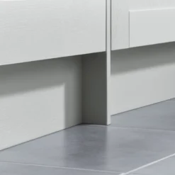 GoodHome Alpinia Grey Wood Effect Square Edge Plinth, (L)2400mm -Prime Kitchen goodhome alpinia grey wood effect square edge plinth l 2400mm3663602639817 30i